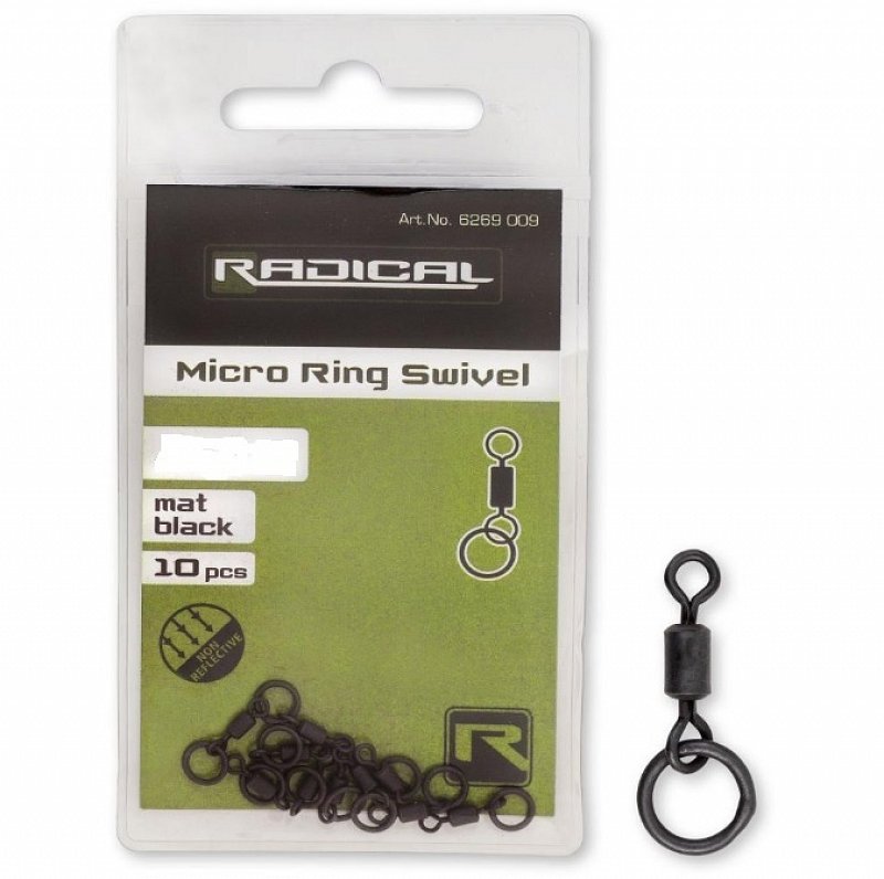 Radical Obratlík s krúžkom Micro Ring Swivel Mat Black
